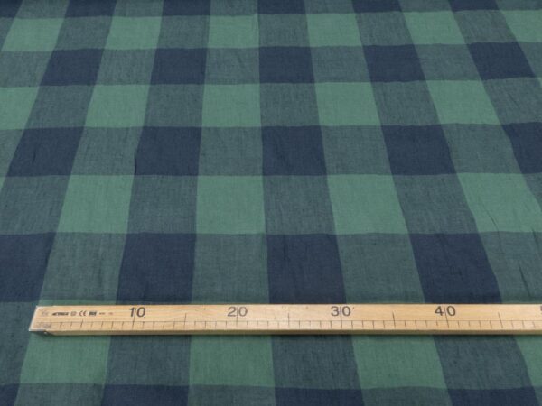 Stoff Elba Gingham EU Linen grün-blau - Image 3