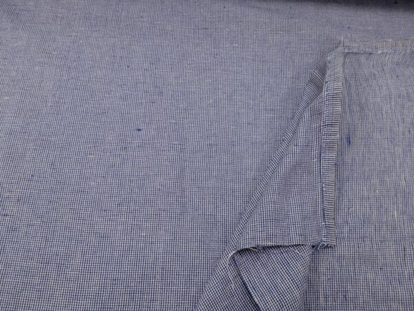 Stoff Leinen Hahnetritt blau