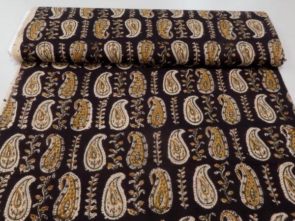 Stoff Indian Cotton Kala Block Paisley - Image 3
