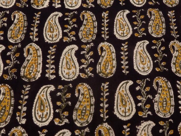 Stoff Indian Cotton Kala Block Paisley
