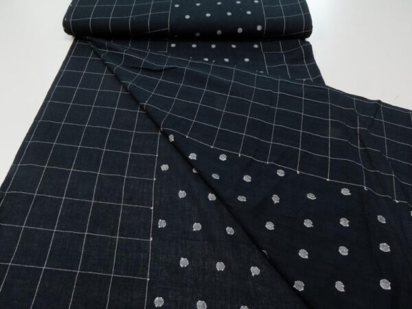 Stoff Indian Cotton Midnighr Orchard  Jamdani - Image 4