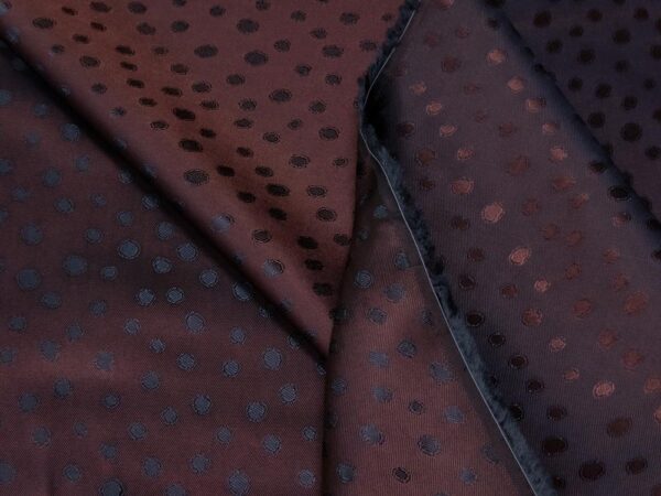 Stoff Futter Jacquard Punkte auberginrot – Bild 2