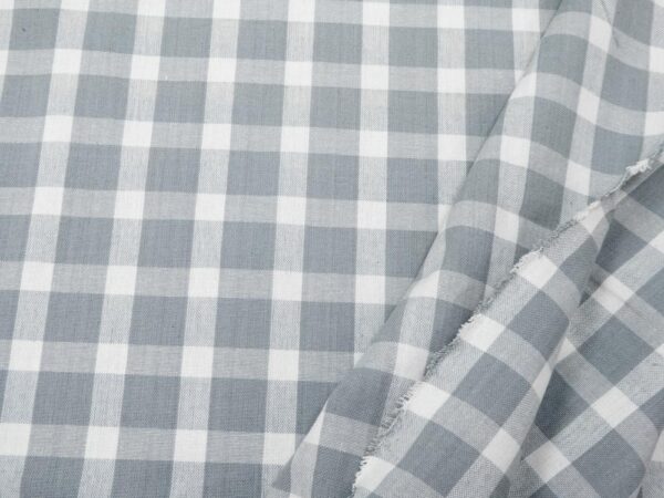 Stoff Canvas soft Karos hellgrau-weiss